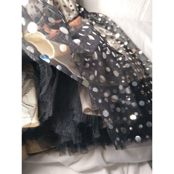 B. Darlin Prom Dress Junior 3/4 Black Silver Mirror Short Sleeveless Semi Formal - Picture 7 of 8